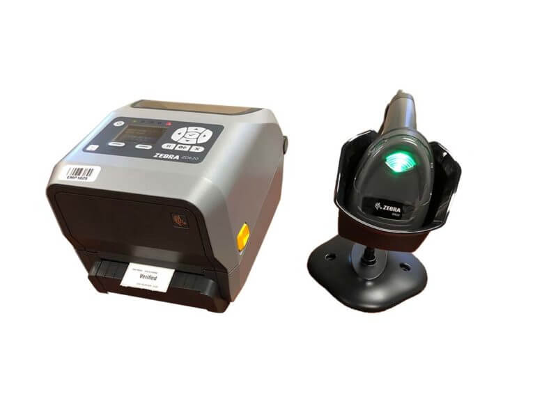 Barcode Scanner and Label Printer for Scan and Print System