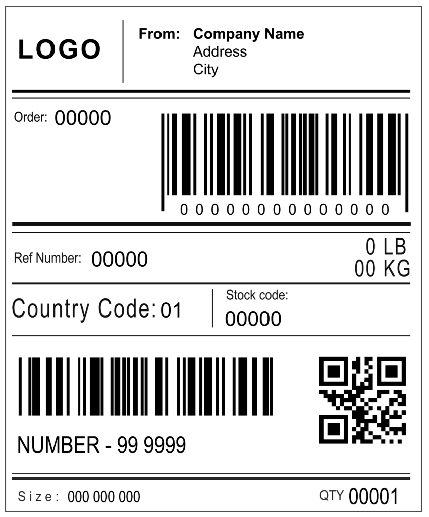 Sample label format for personalized product label