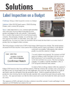 Issue 47 - Label Inspection on a Budget