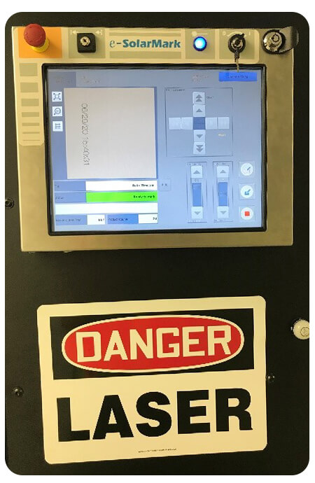 Laser marking system control panel