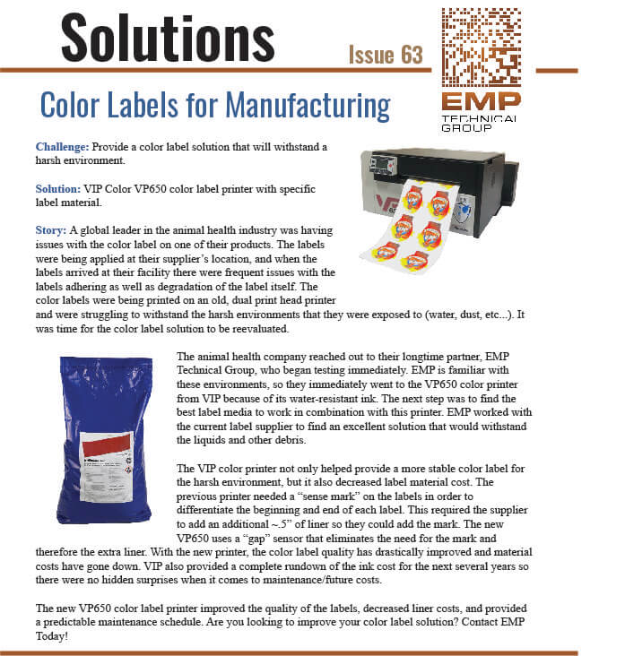 Color Labels For Manufacturing - EMP Tech Group