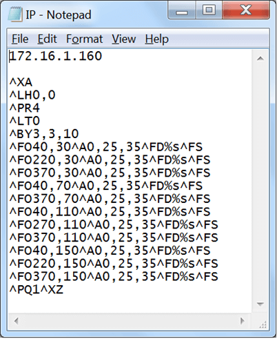 Example of a printer string file
