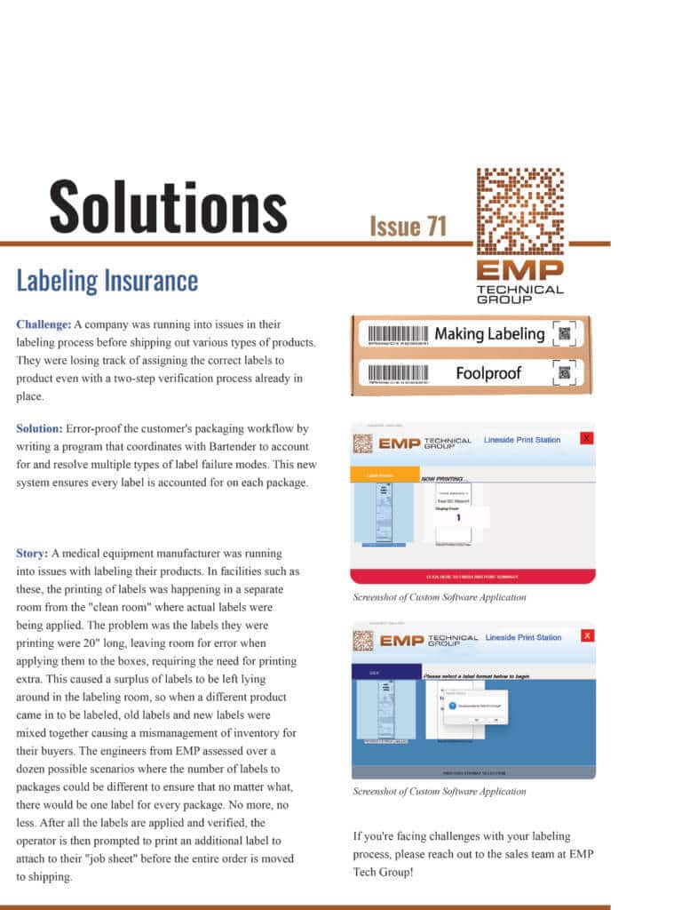 Labeling Insurance - EMP Tech Group