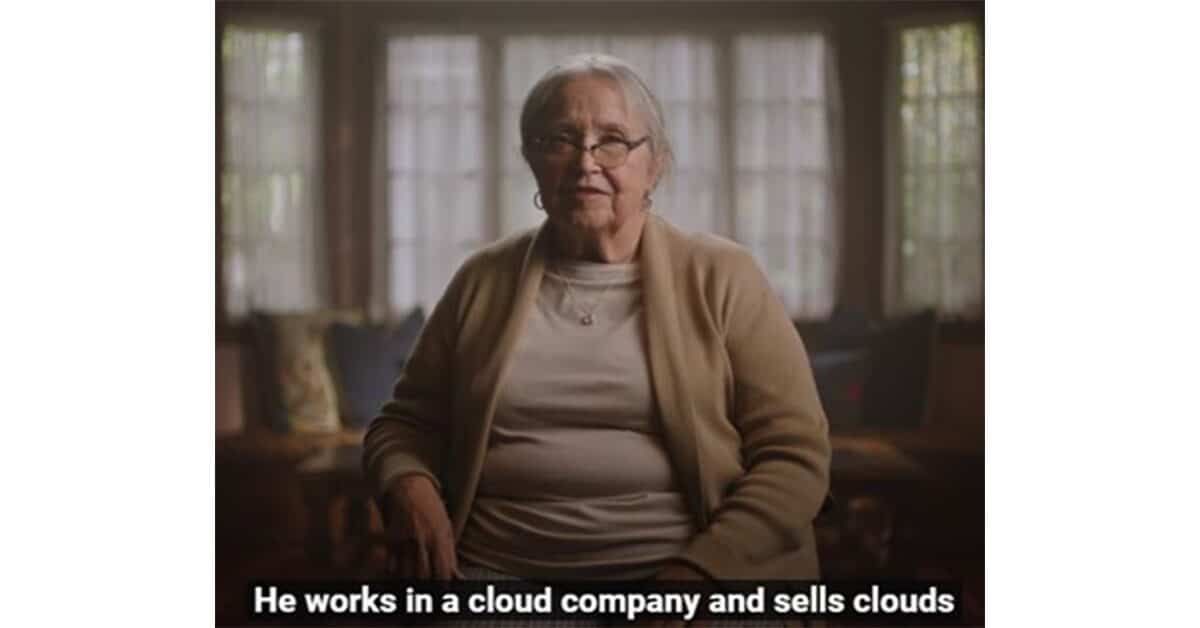 Woman sitting down confused about Cloud Tech