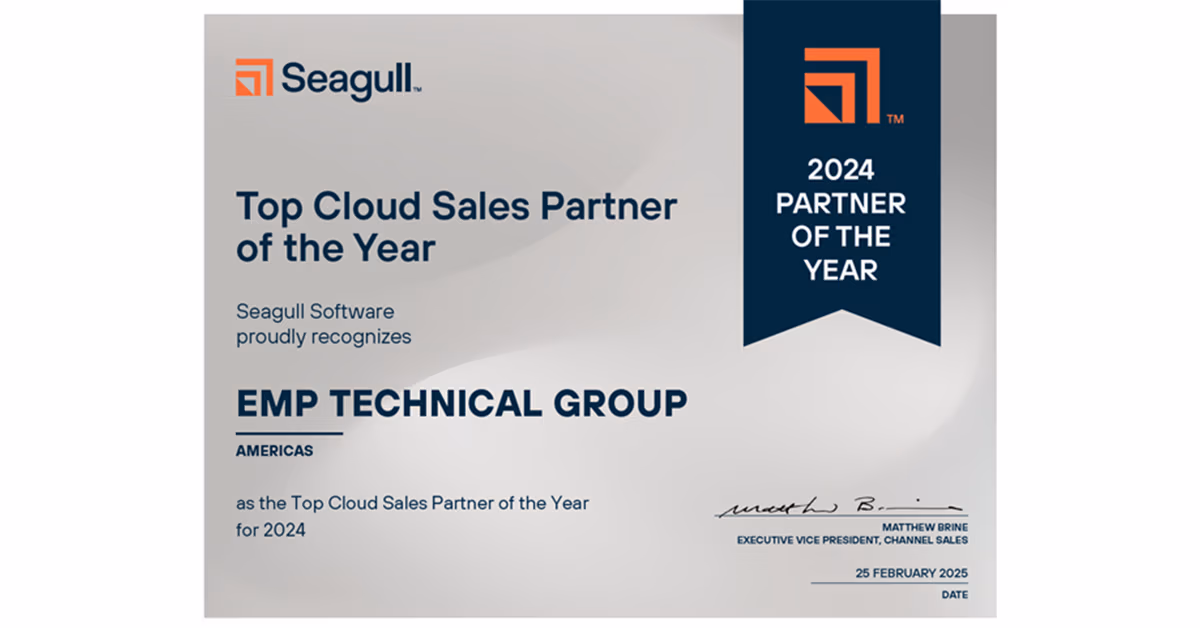 Top Cloud Seller of BarTender Certificate issued to EMP