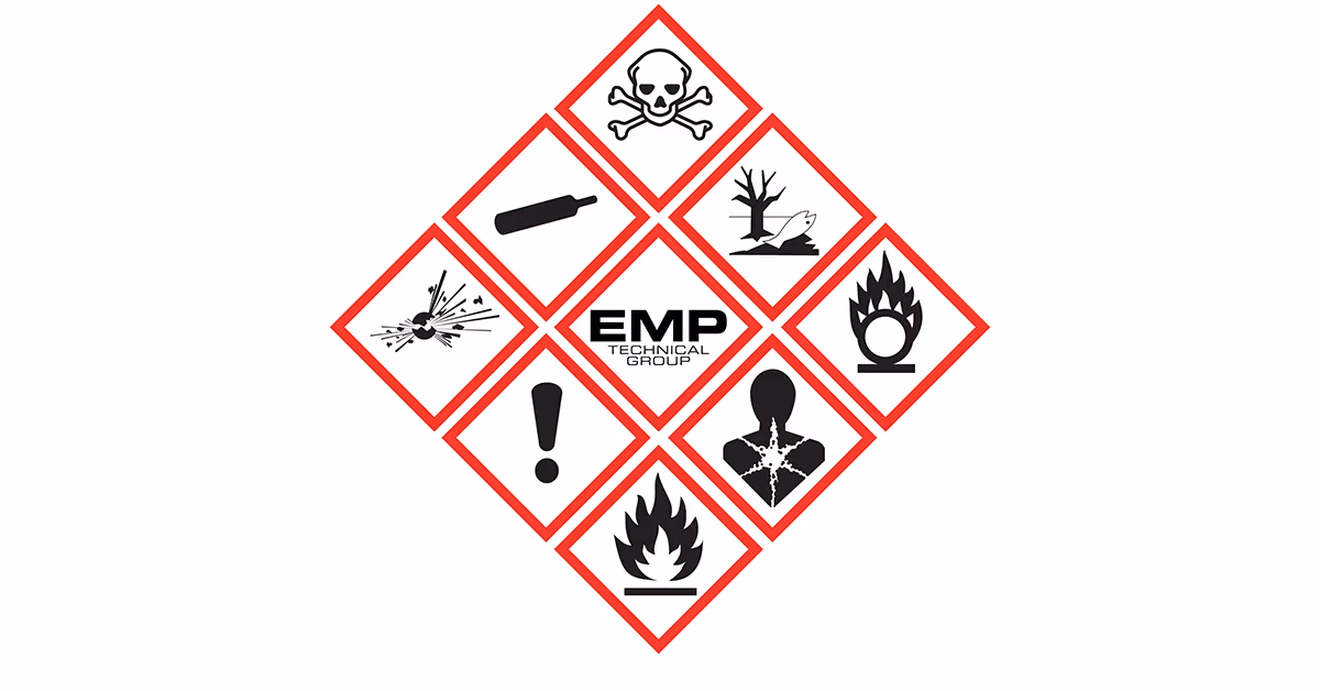 Hazard Labels using Symbol Fonts