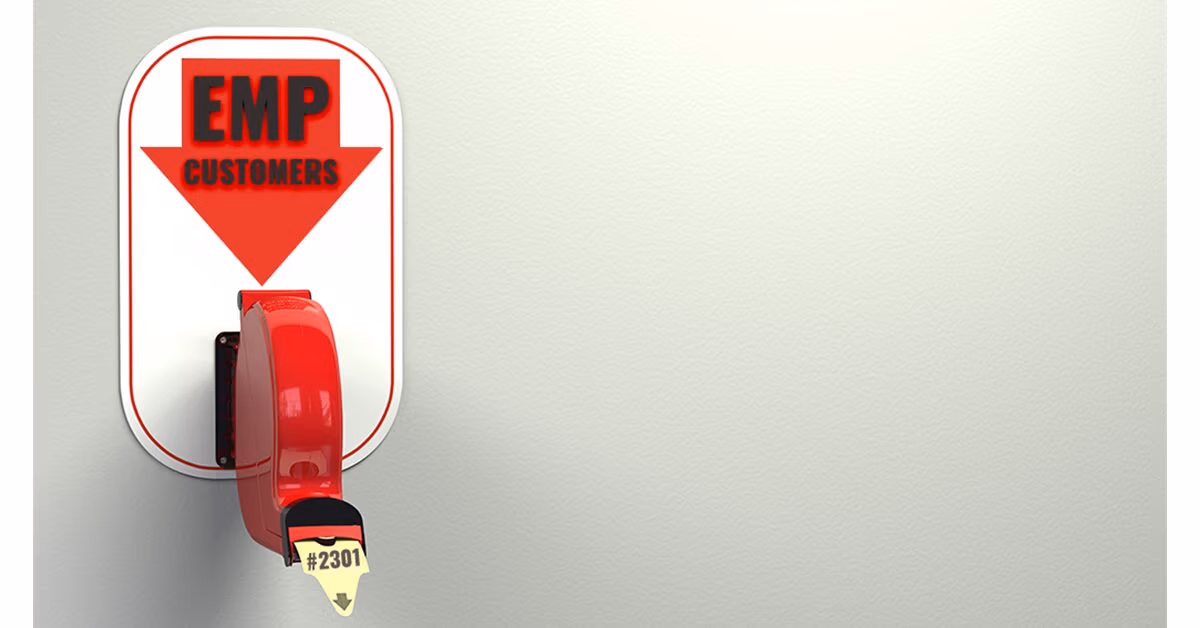 Customer ticket dispenser for EMP Customers