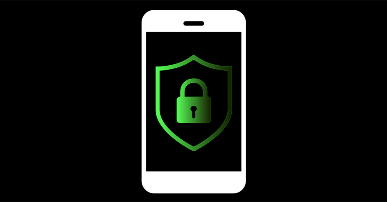 A phone symbol with a lock symbol inside of it using the Zebra Green Color