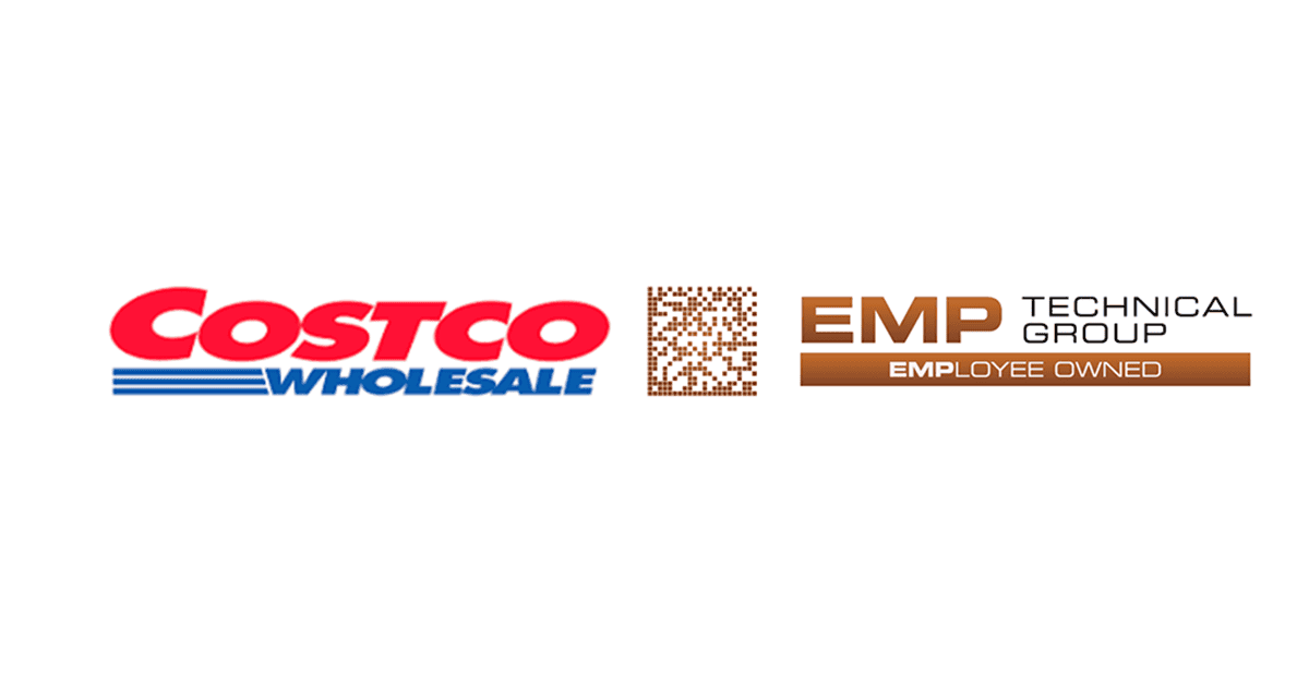 Costco Wholesale logo beside the EMP Technical Group employee-owned logo