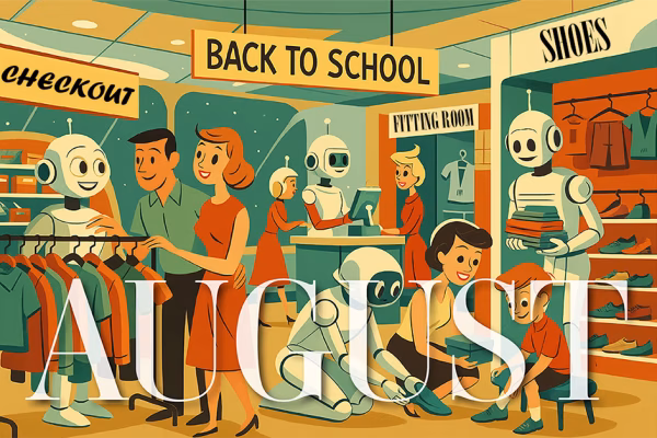 Automated Robots assisting families and parents with back to school shopping
