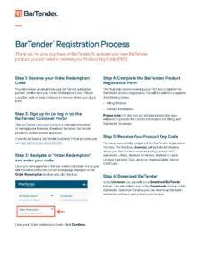 BarTender Registration Process