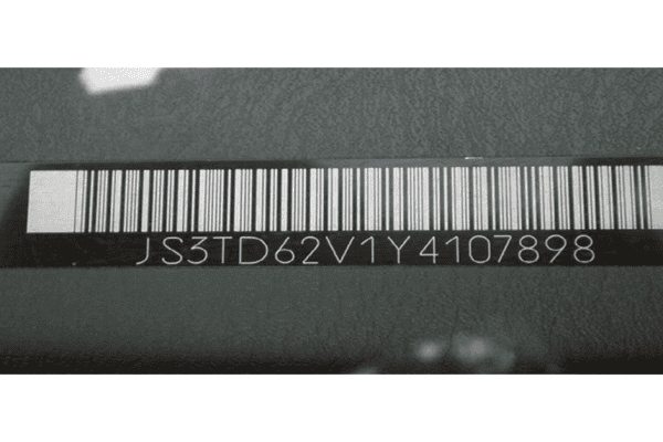 VIN Barcode on Motor Vehicle
