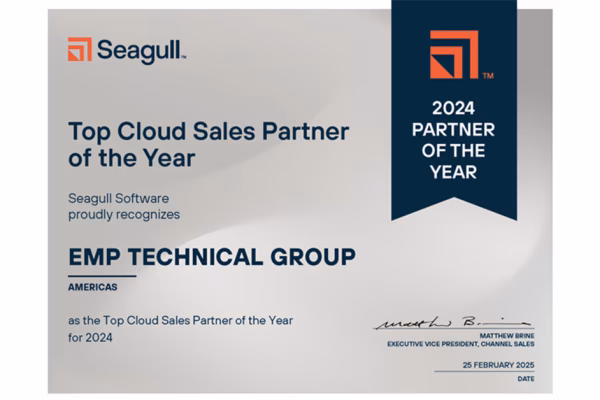 Top Cloud Seller of BarTender Certificate issued to EMP