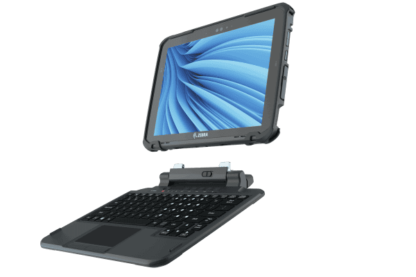 Zebra rugged tablet with detachable keyboard