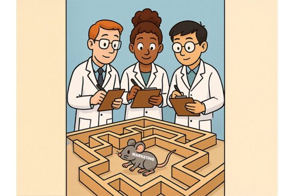 A mouse being observed by scientists