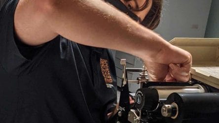 Technician performs zebra printer repair