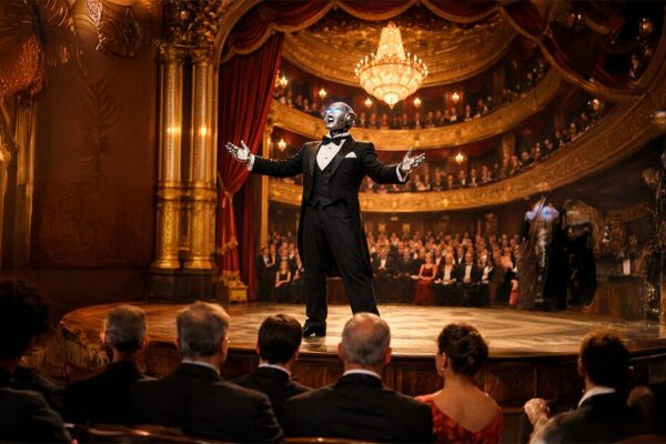 Robot Singing Opera on a stage