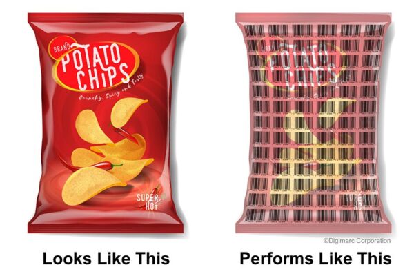 Potato Chip bags with invisible barcodes