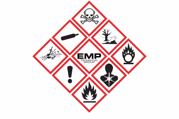 Hazard Labels using Symbol Fonts