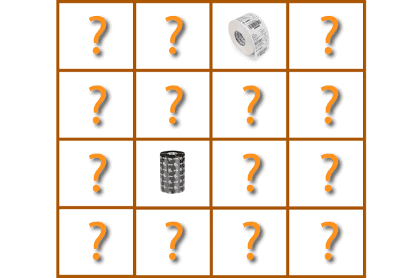 Memory game using printer ribbon and labels